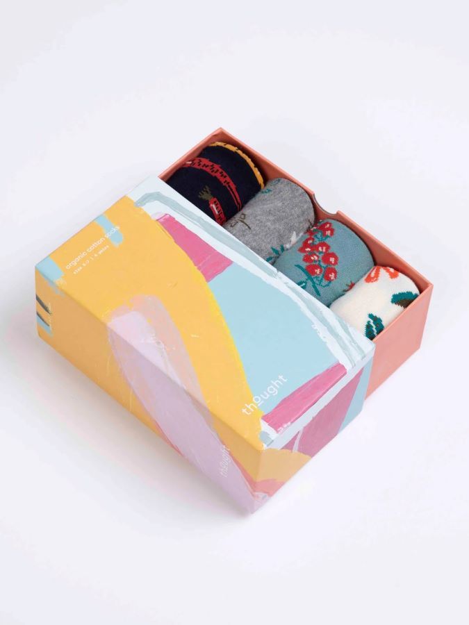 THOUGHT COTTON 4 SOCK GIFT BOX - SBW7099 - Thought